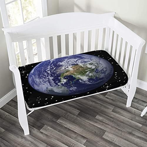 Декоративен лист за креветчиња, Земја опремена со микрофибер Бебе и дете за креветчиња, 28 x 52, сет на starsвезди на Северна Америка