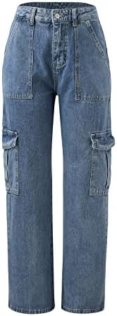 Карго панталони на Keusnенски плус големина y2k ниска половината Баги падобран панталони женски високи половини тенок фит џогер улична облека