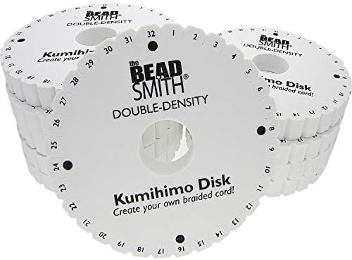 Beadsmith Round Kumihimo диск, дијаметар од 6 инчи, дебела густа пена од 0,75 ”, алатки за накит за плетенка, кутија од 10 дискови