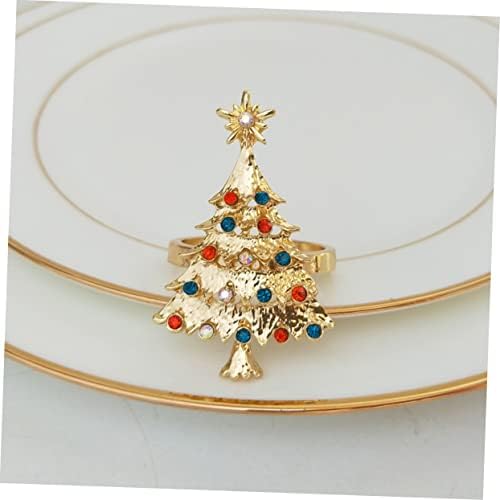 Luxshiny 1pc Articialies Para Gold Trim Trim Trade Trade Table Ernament Ernament елка за салфетка прстен свадба Роденден роденден