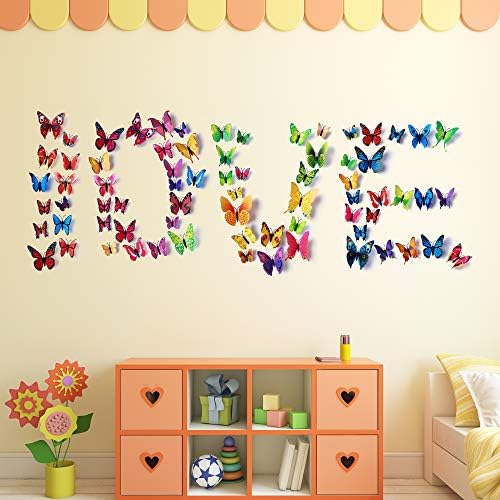 Amaonm® 72 парчиња 6 Пакети Убава 3d Пеперутка Ѕид Налепници Отстранлив Diy Дома Декорации Уметнички Декор Ѕид Налепници &засилувач;