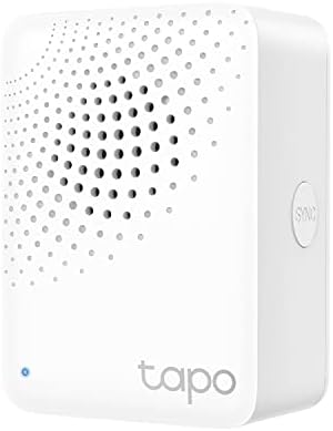 TP-Link Tapo Smart Hub со вграден Chime, бара 2,4GHz Wi-Fi, сигурни врски со долг дострел со сензори TAPO, безжичен протокол под-1G со мала