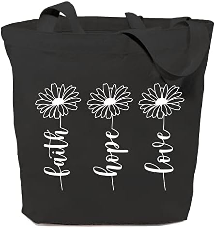 Сауив вера надеж loveубов еко-пријателски торбички торби Дејзи вера цвеќиња цветни христијански еднократно платно за намирници торба за купување