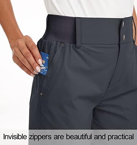 Shortsенски шорцеви за пешачење за голф Брзи суви 5 инчи високи шорцеви за истегнување на половината со џебови лесни за жени