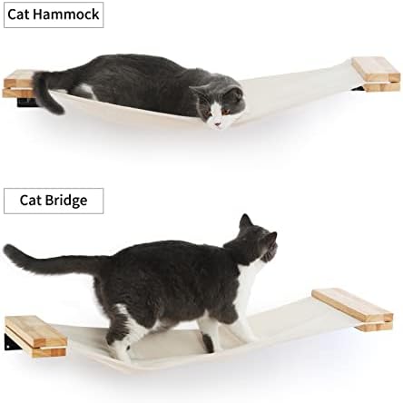 Фукумару мачки wallиден мебел, 36 × 13 инчи мачка за мачка за полици за мачки и wallид на мачки, за повеќето мачиња, средни и