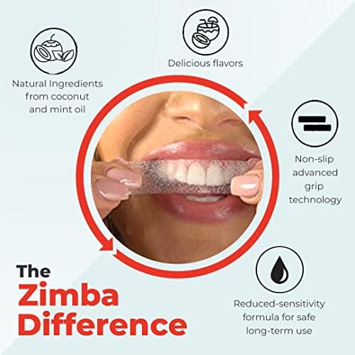 Зимба заби ленти за белење на заби чувствителни вегански бели ленти за белење на забите, отстранувач на дамки од белила за заби, кокос,