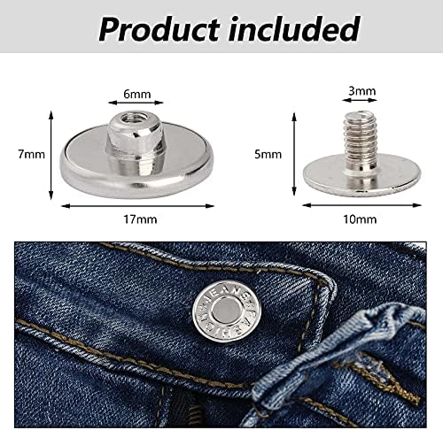 Копче за копче на Jeansинс Не се одвојуваат и прилагодливи копчиња за заменливи и прилагодливи копчиња за замена и метална основа за пантолони,