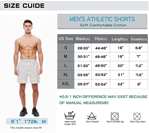 Памук за атлетски шорцеви од исцелување: тренинг за вежбање во теретана за вежбање - 7 влечење модни спортови со џебови од патент