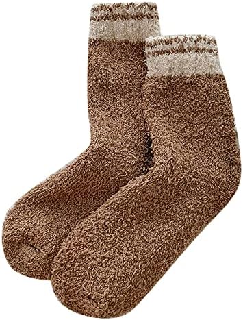 Миашуи плетени чорапи женски зимски чорапи есен и зимска средна цевка чорапи корално руно задебелени топли чорапи нејасни чорапи