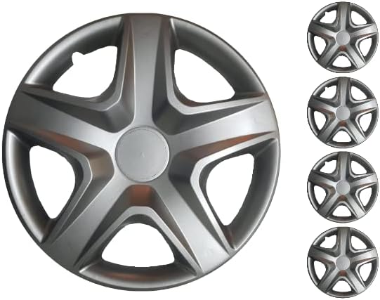 Копри сет од покривка од 4 тркала од 15 инчи сребрен Hubcap Snap-on Fits Honda Civic