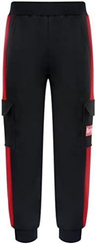 Лесни за момчиња карго џогер панталони спортски атлетски панталони еластични комбинезони од половината со џемпери на дното на улична облека