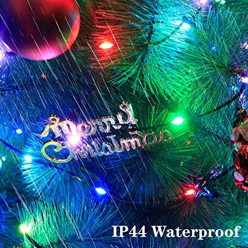 Божиќни светла на отворено, 66ft 18 бои што се менуваат светла за новогодишни елки, 200 LED светла со низа на трепет со далечински водоотпорни
