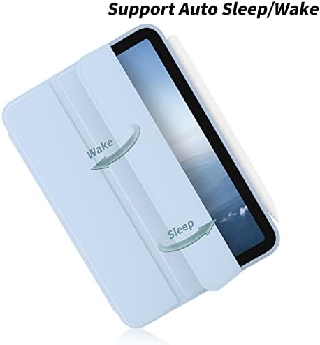 JKSML Case за iPad Mini 6, Поддршка за молив 2 полнење, функција за автоматско будење/спиење, трифолда заграда, шок -изолирана мека