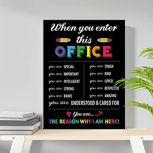 Мотивациски цитат Инспиративен Кога ќе влезете во оваа канцеларија, вие сте специјално платно wallидно уметничко училиште канцеларија за