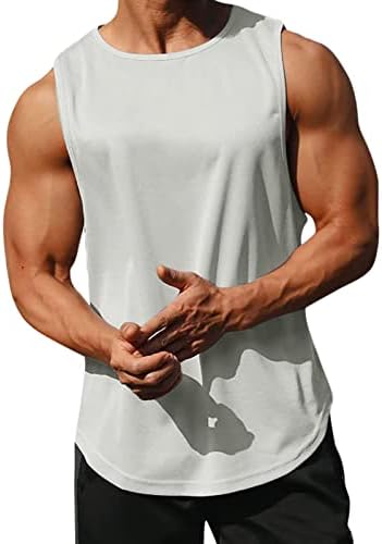 XXBR резервоарот за мажите за спортски летни тренинзи резервоарот врвот брзо сушење мускулна кошула со должина на фитнес кошула без ракави без