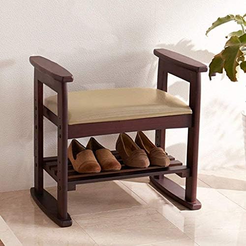 Едноставна столица, 2 слој ја менува клупата за чевли прилагодлива висина удобна мала столица коридор-фустаница софа столче дрвена клупа седиште
