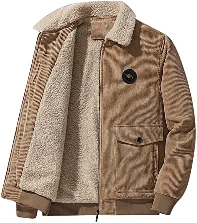 Iepенски зимски зимски топло топло палто, лајснато руно, наредено Шага кратка јакна со долги ракави лаппел копче надолу