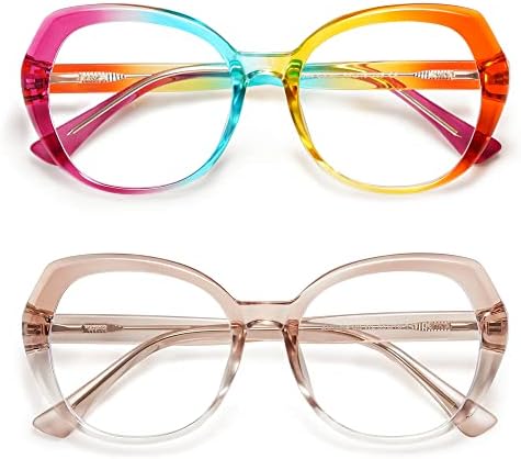 Амомом Класични Тркалезни Очила За Читање За Жени, Мода Сина Светлина Што Ги Блокира Жените ЧИТАТЕЛИТЕ АМ6064