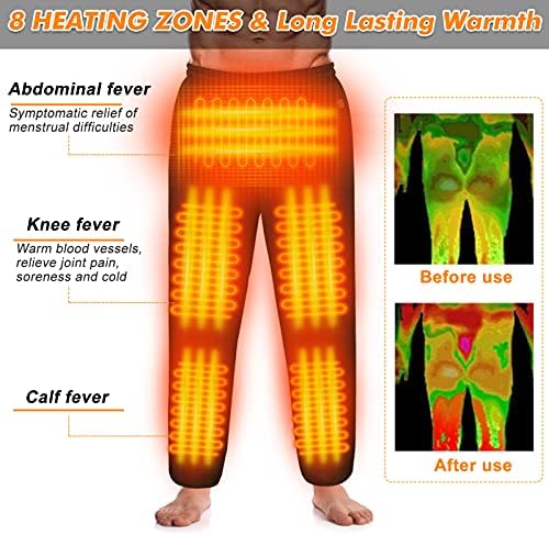 Загреани Панталони Електрични Панталони За Греење Ладно Отпорно Термичко Дно За Мажи/Жени Црн ХХ-Голем