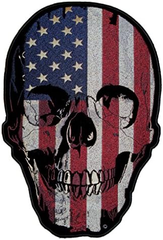 Кожа Врховен патриотски патриотски САД Американски знаме череп велосипедисти лепенка-црвена боја