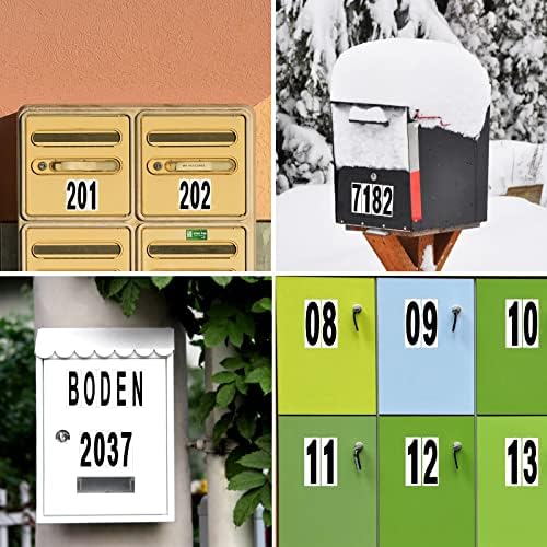 Броеви за поштенско сандаче за надвор, H2MTool 12 листови 3 инчи 0-9 A-Z винил само лепило броеви на адреси на букви налепници за знаци на куќи