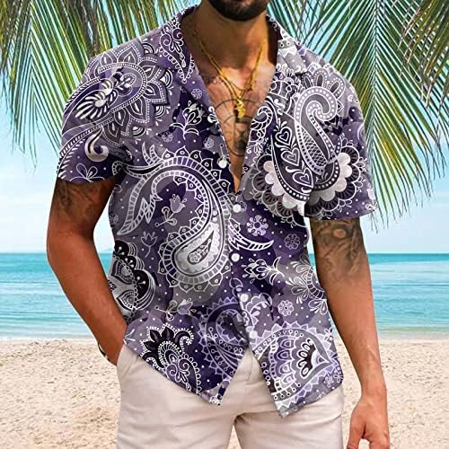 2023 година Нови мажи Обични кратки ракави пролетни летни летни врат 3Д печатени кошули модни врвни кошули со блузи активни