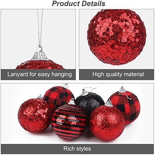 Anvavo 12 парчиња Божиќни топчиња украси Божиќни дрво распрскувани украси Рустикални декоративни топка украси за новогодишни