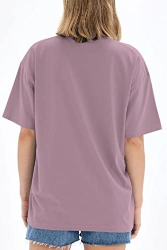 Трендовски кралица женски преголеми маици лабави вклопени памучни екипаж на кратки ракави врвови на летна обична блуза 2023 y2k Основна тит