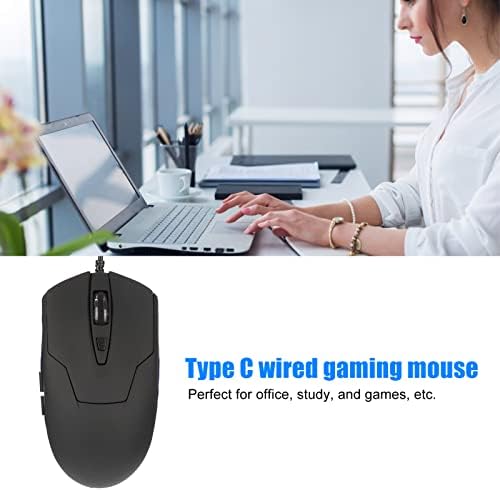 Iredичен глушец, сино осветлување од типот Ц жичен глушец за лаптоп, ергономски мултимедијални клучеви прилагодливи DPI игри глувче, десна или