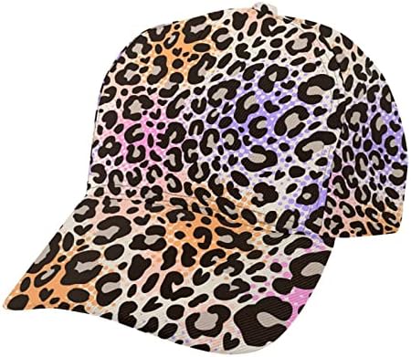 Womenените бејзбол капи во боја леопард печати тато капи Камион прилагодлив моден смешен спорт случај за девојки Сонце капи.