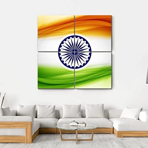 Ерго плус индиско знаме wallидна уметност зачудувачка истегната сликарство подготвено да се обеси за домашен декор - совршено за дневна