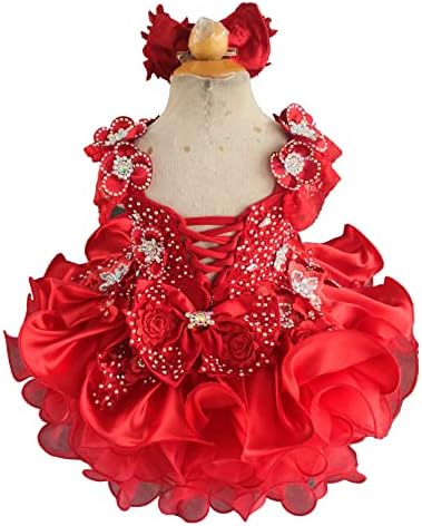 Jenniferwu G588Rred Comment Toddler Baby Baby Baby Baby Baby Baby Nears Pageant Party Resident Retude Red Size 12-18MOS
