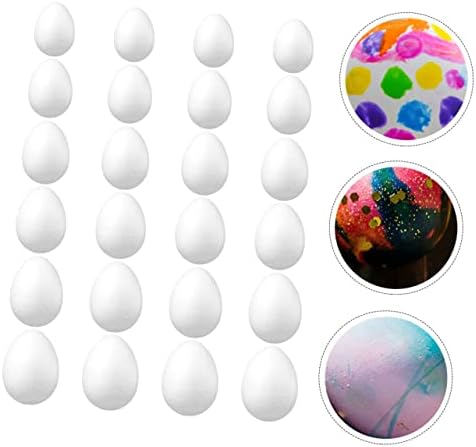 Нолитој 24 парчиња DIY CM Велигденски недовршени јајца училиште / модели за моделирање Фестивал во боја на полиетилен пена топки украси