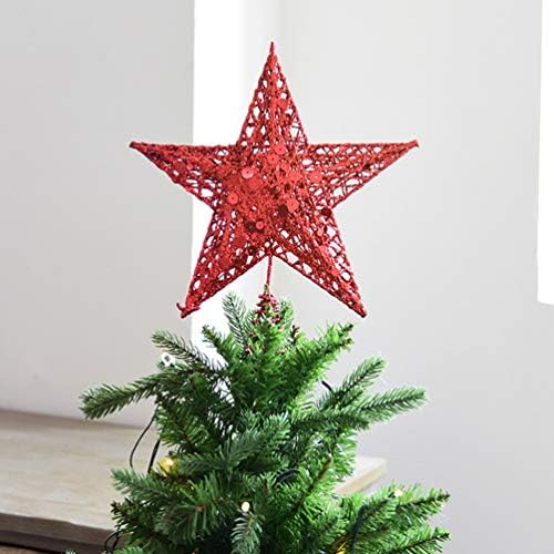 Хомојојо Петкрака Ѕвезда Божиќна Елка Ѕвезда Божиќни Украси Со Палета Црвена За Внатрешна Канцеларија Божиќ Новогодишна Декорација