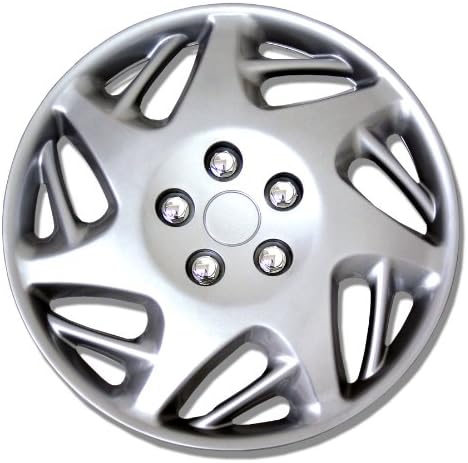 TuningPros WC1P-15-2007J-S-Пакет од 1 HubCap-15-инчи во стилот на метални сребрени тркала метални сребрени тркала за центри за центри