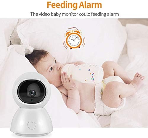 Whdz Бебе монитор со камера со 5-инчен аларм за хранење автоматско ноќно гледање вграден 6 видови приспивани двонасочни гласовни монитори за бебиња