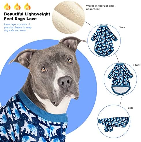 Lavinpet Големо куче ПЈС - Зимска топла облека за миленичиња за мали кучиња, облека што е пријателска со кожа од ткаенини за кучиња, поларна