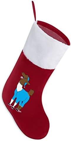 Пијама лама Божиќни чорапи порибување на Божиќ дрво санта украси виси украси за празничен камин 16,5 “