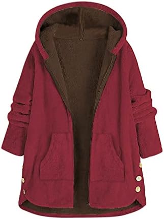 Женско зимско топло руно палто плус големина задебелен патент со качулка со качулка, обична кадифена обвивка за меки за надворешна облека