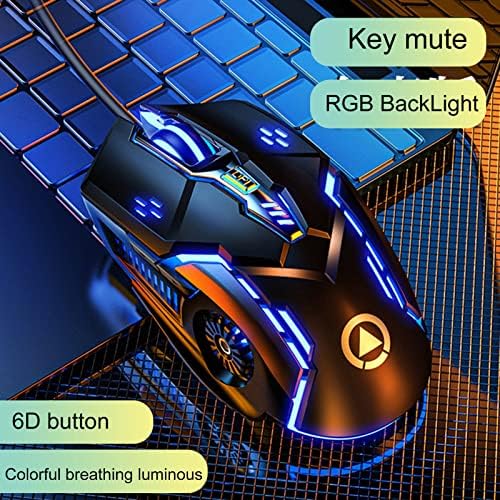 Џиних-Американски Компјутерски Глушец, G5 Жичен Глушец RGB Позадинско Осветлување Неми Компјутерски Додатоци Ergономски USB 3200DPI Е-Спортски