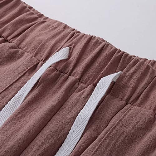 Цврста боја Бермуда шорцеви женски колено должина летни обични шорцеви со дрес со длабоки џебови салон со долги шорцеви шорцеви