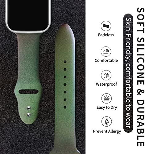 Класичен градиент на силиконски нараквици со висока класа на силиконски ремени во Famnlavo, компатибилна со Apple Watch S876543SE