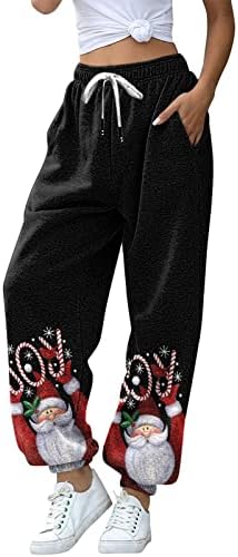 ЗДДО Божиќни женски џемпери со џемпери, дното на божицата со високи половини, спортска салата, баги џогерски панталони, дневни панталони со џебови