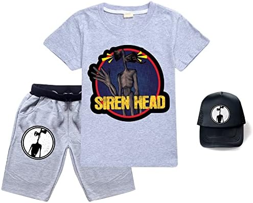 Siren head маица шорцеви сончани 3 парчиња џемпери за џемпери постави сирени глави стоки деца цврста боја џемпер