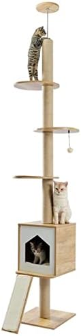 Кондоминиум Од Големо Мачкино Дрво Со Столпчиња За Гребење На Сисал Куќи За Гребење Хамак Кула За Мачки Мебел Центар За Активности За