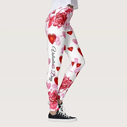 Iius Валентин хеланки за жени срцеви печати високи половини за трчање јога хеланки меки четкани џокери за вежбање панталони за тренингот
