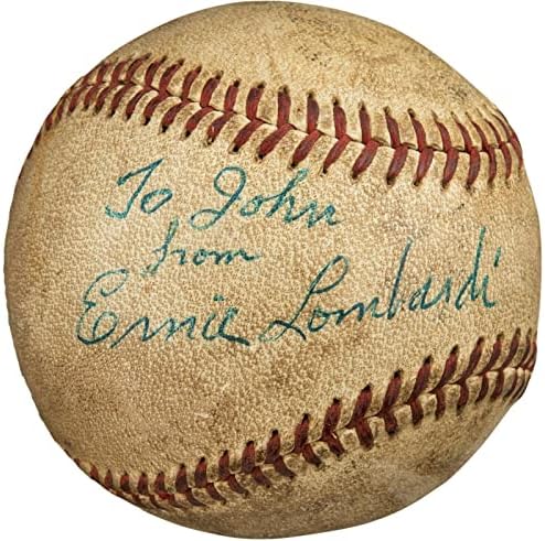 Ерни Ломбарди сингл потпишан бејзбол во 1950 -тите Бејзбол ПСА ДНК Коа - Автограмирани бејзбол