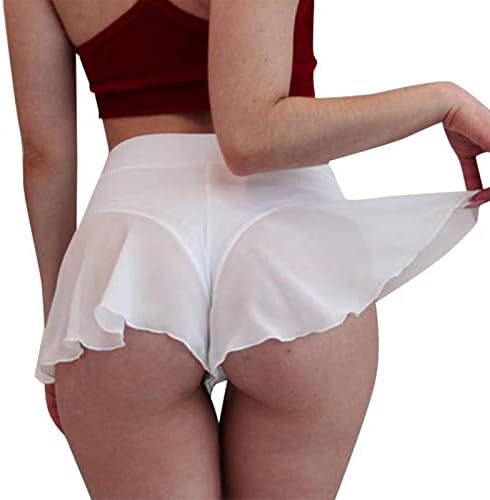 Секси мини високи половини танцувачки здолништа жени разгалени пол -танцувачки шорцеви топли панталони тесни шорцеви чиста проточна гаќичка