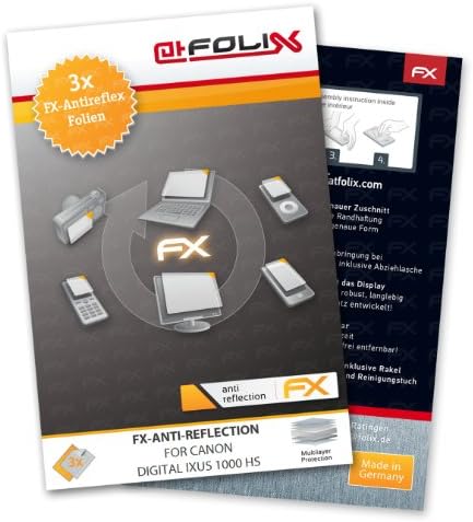 atFoliX Заштитник На Екранот Компатибилен Со Канон Дигитален IXUS 1000 HS/PowerShot SD4500 е Филм За Заштита На Екранот, АНТИРЕФЛЕКСИВЕН И