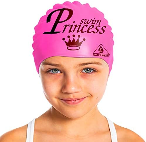 Вода опрема латекс капа за пливање - капачиња за пливање за девојчиња долга коса - водоотпорна капа за пливање за млади пливачи - удобно за кратка